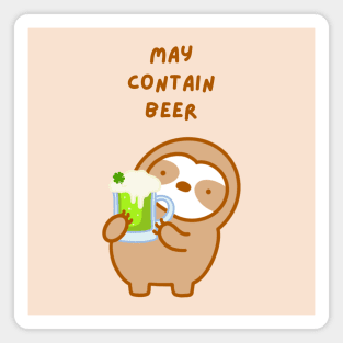 May Contain Beer St. Patrick’s Day Sloth Magnet